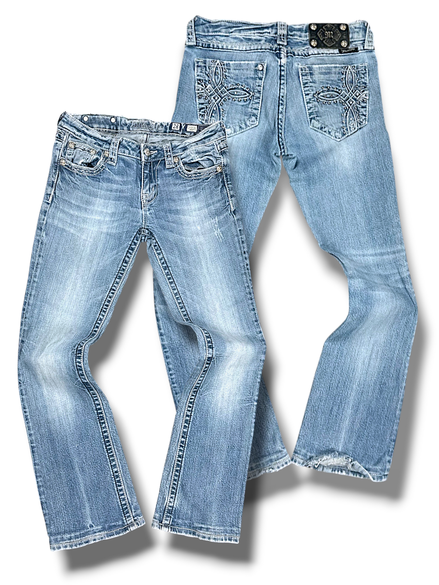 Vintage Miss Me Y2K Low Waist Bootcut / Flared Damenjeans (S)