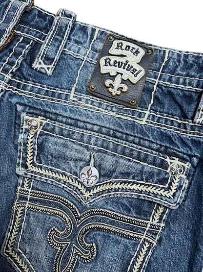 Vintage Rock Revival y2k straight leg Jeans (L)