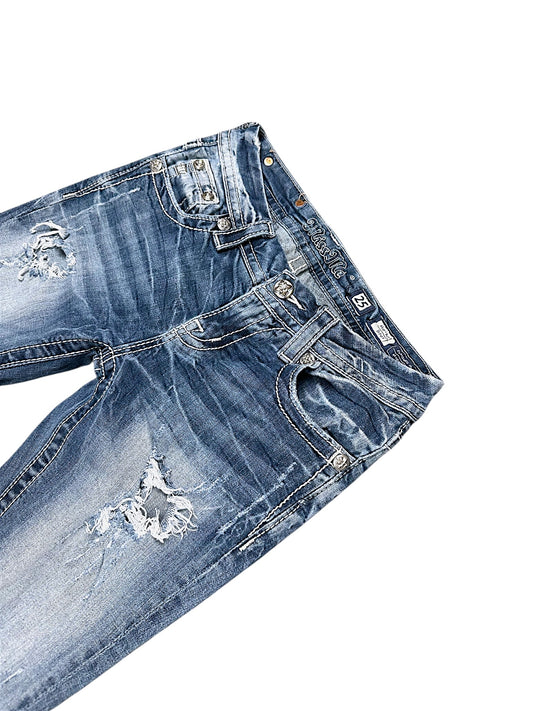 Vintage Miss Me Y2K Low Waist Bootcut Damenjeans (S)