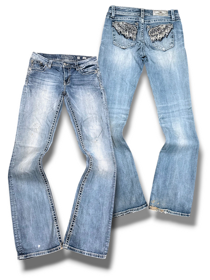 Vintage Miss Me Y2K Low Waist Bootcut / Flared Damenjeans (L)