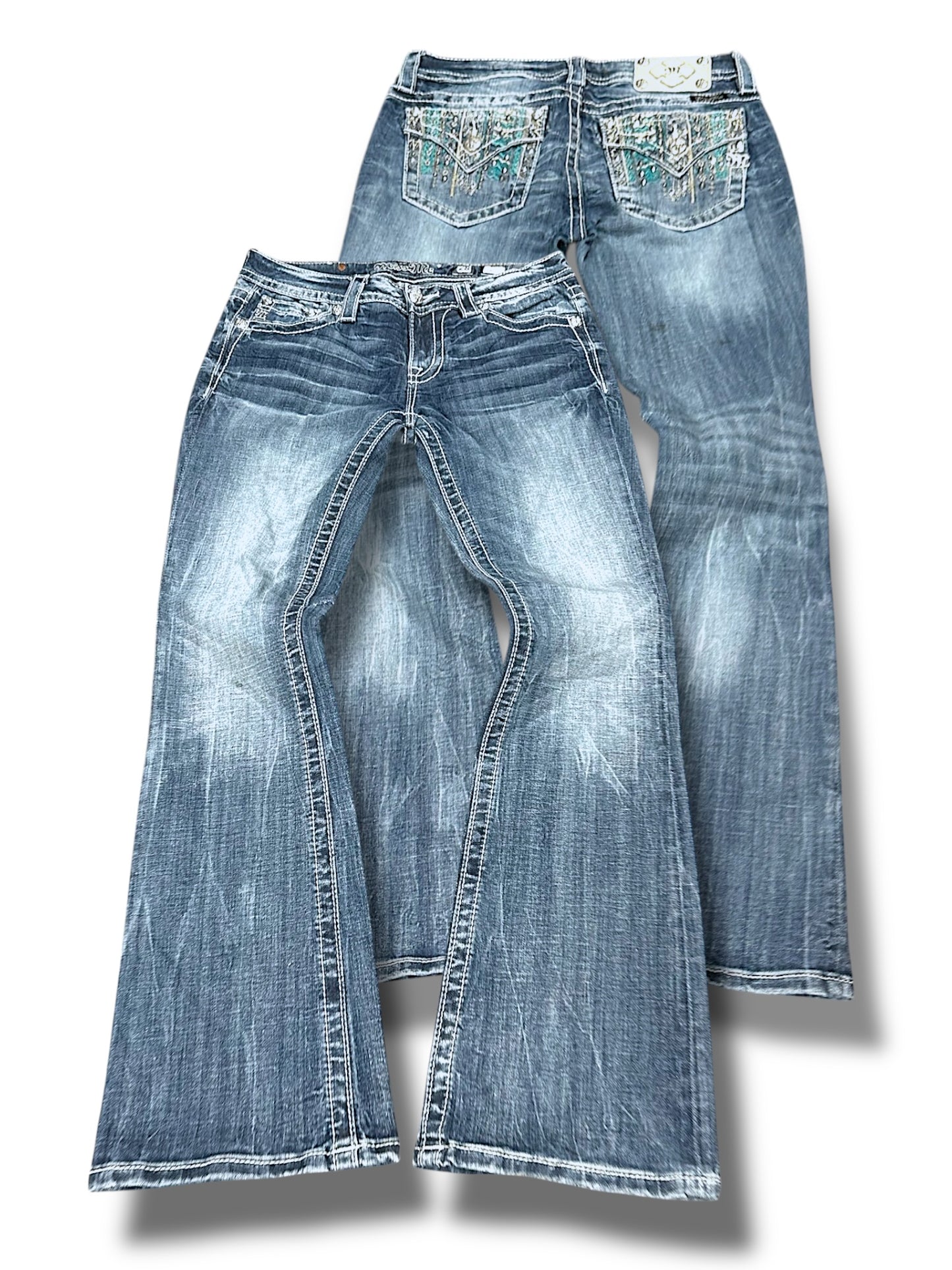 Vintage Miss Me Y2K Low Waist Bootcut / Flared Damenjeans (M)