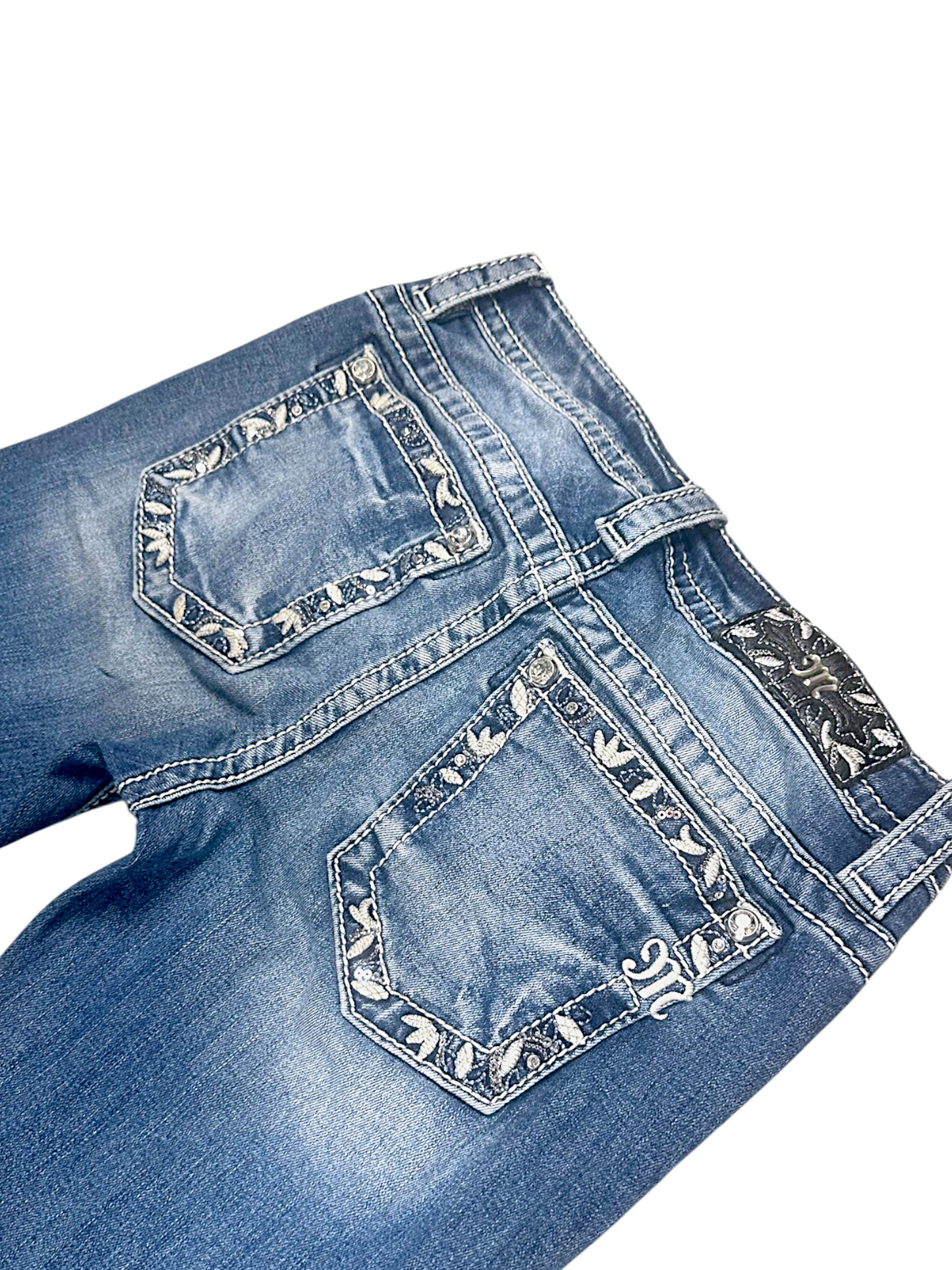 Vintage Miss Me Y2K Low Waist Bootcut Damenjeans (S)