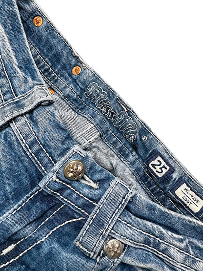 Vintage Miss Me Y2K Low Waist Bootcut Damenjeans (S)