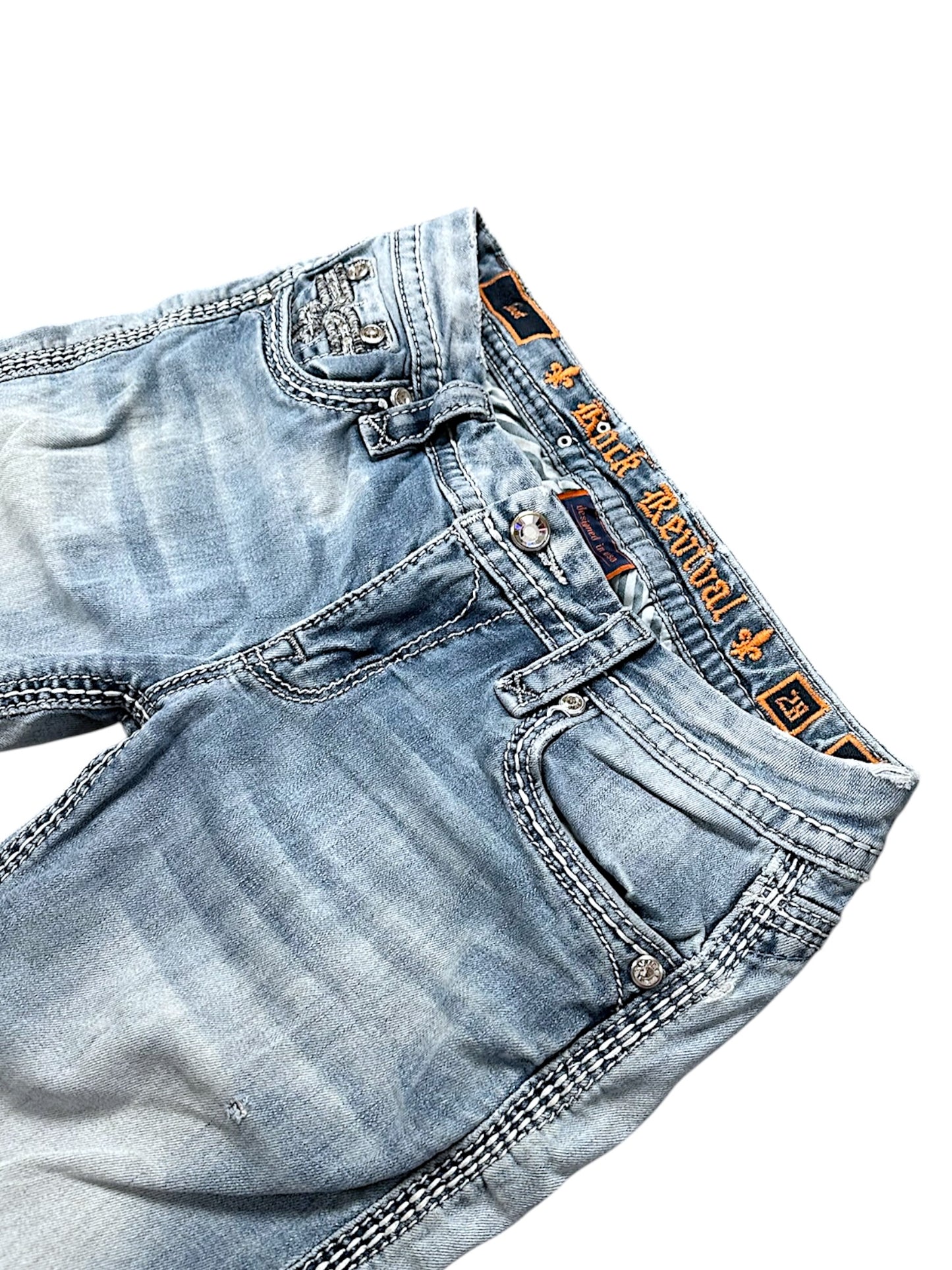 Vintage Rock Revival Y2K Low Waist Bootcut / Flared Damenjeans (S)