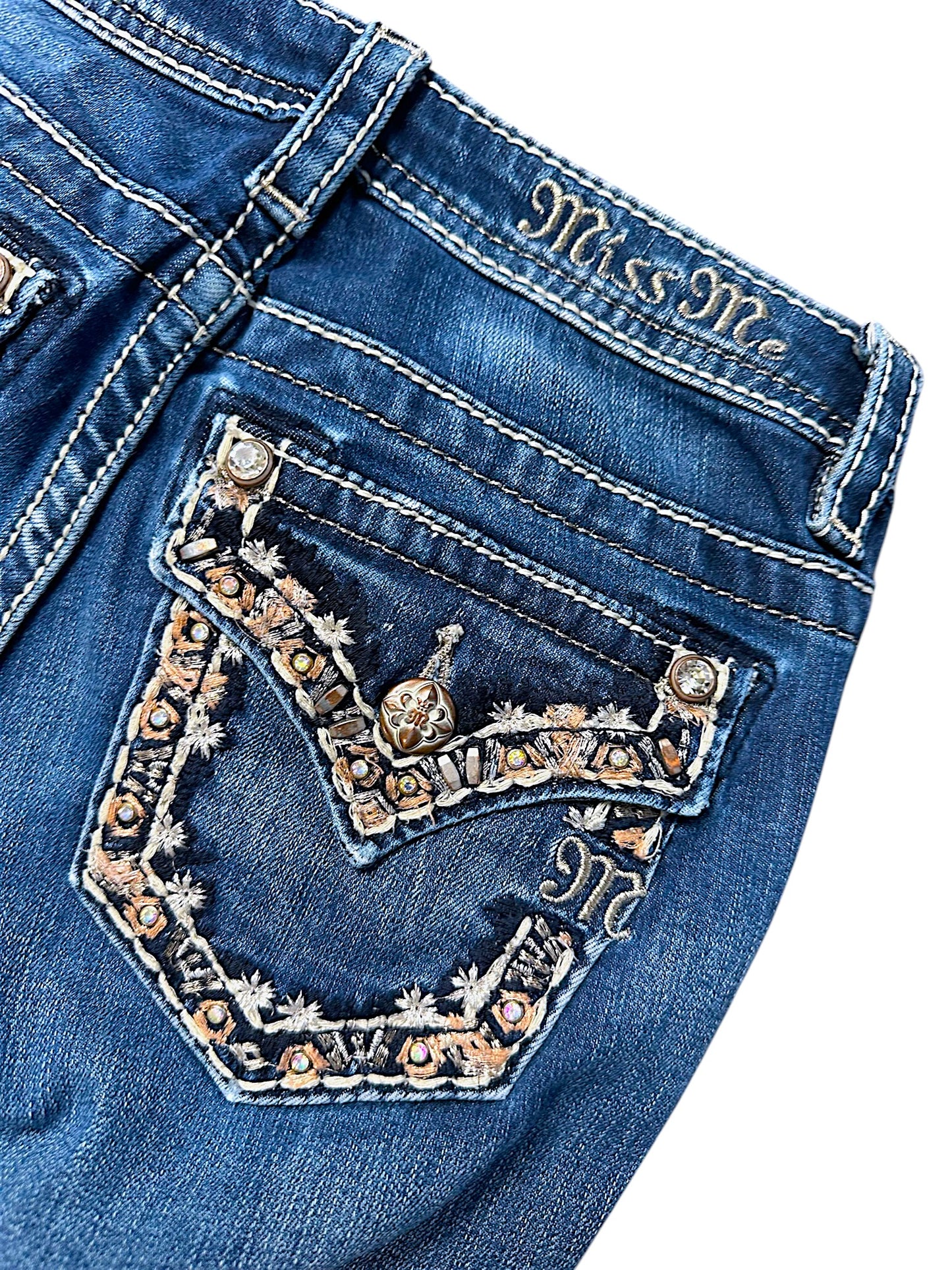 Vintage Miss Me Y2K Low Waist Bootcut Damenjeans (S)