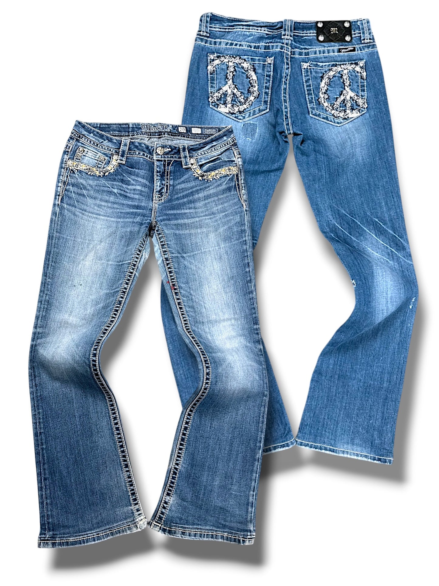 Vintage Miss Me Low Waist Y2K Bootcut / Flared Damenjeans (L)