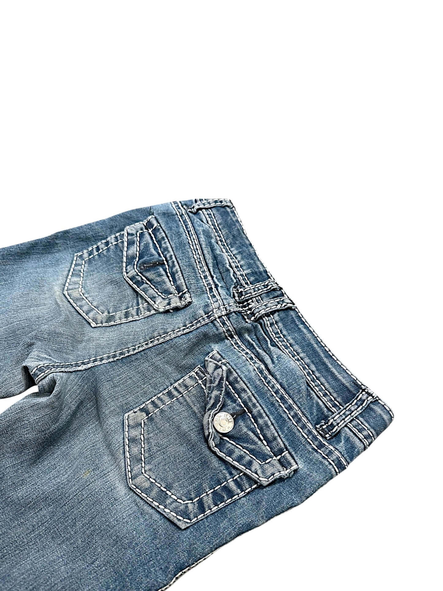 Vintage Embroidery Y2K Low Waist Bootcut Damenjeans (XS)