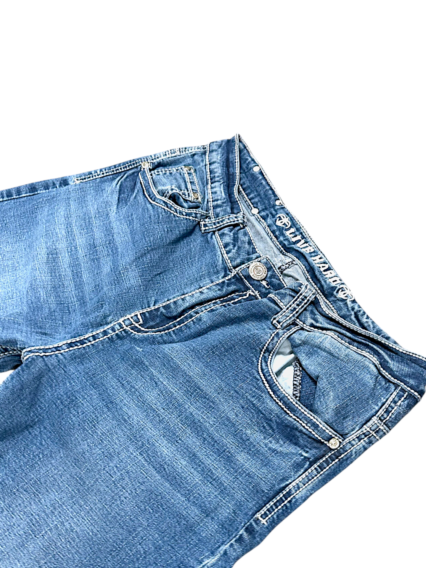 Vintage Embroidery Y2K Bootcut Damenjeans (L)