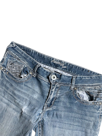 Vintage Amethyst Y2K Low Waist Bootcut / Flared Damenjeans (M)