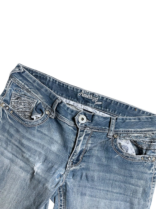 Vintage Amethyst Y2K Low Waist Bootcut / Flared Damenjeans (M)