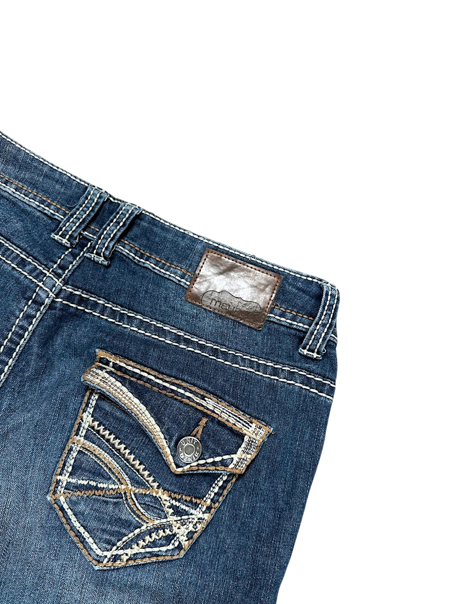 Vintage Embroidery Y2K Low Waist Bootcut / Flared Damenjeans (M)