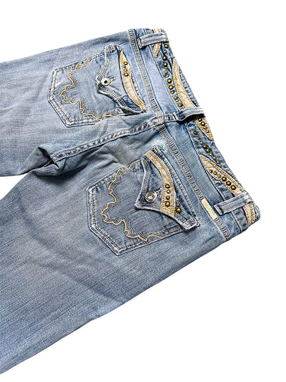 Vintage Miss Me Y2K Low Waist Bootcut / Flared Damenjeans (L)