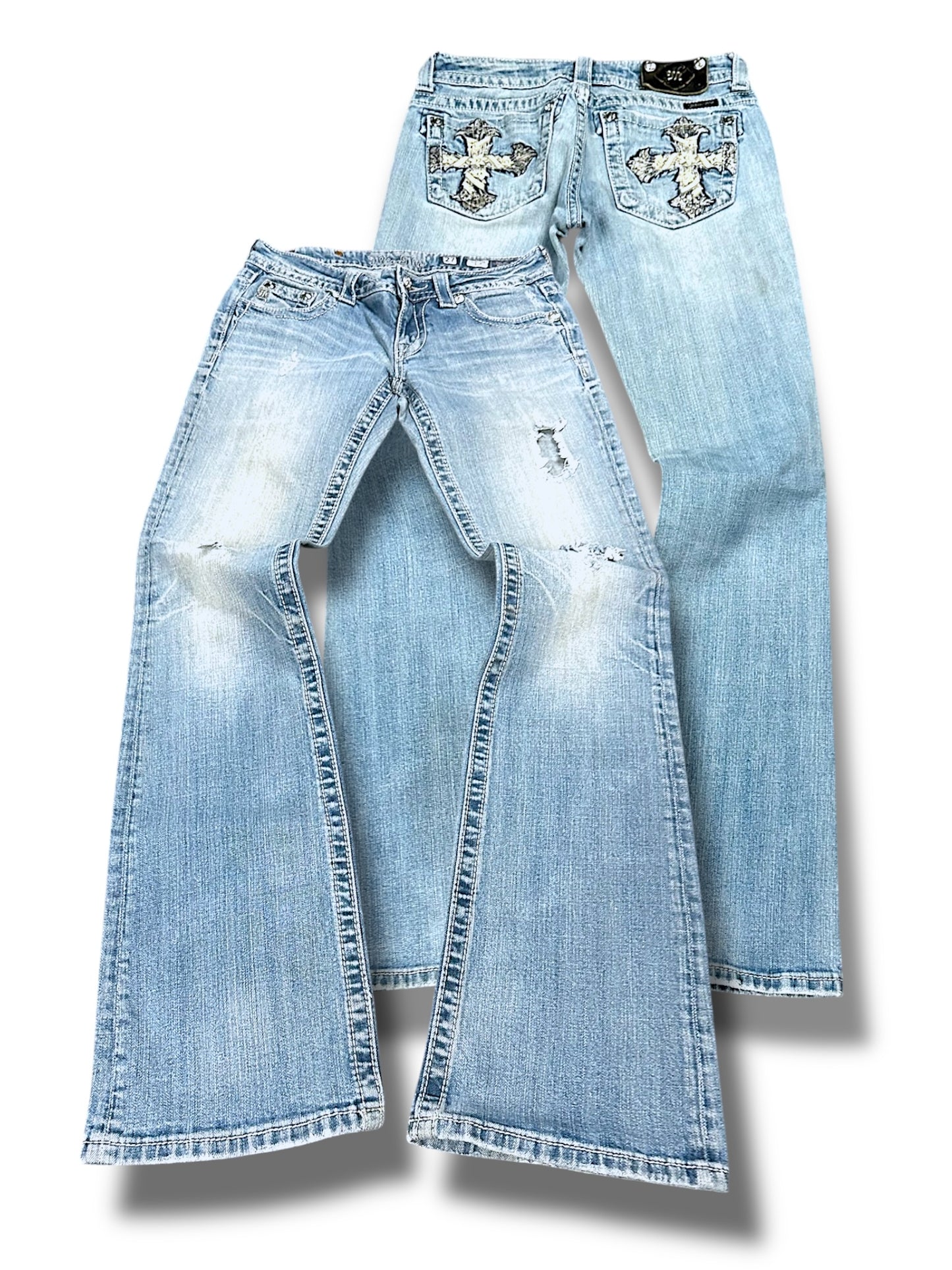 Vintage Miss Me Y2K Low Waist Bootcut / Flared Damenjeans (M)