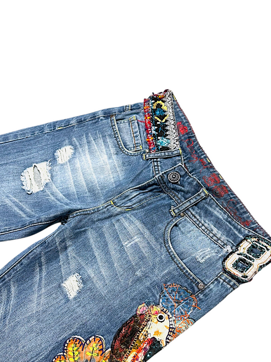 Vintage Desigual Y2K Flared Damenjeans (L)