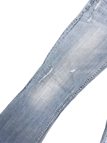 Vintage Silver Y2K Low Waist Bootcut Damenjeans (M)