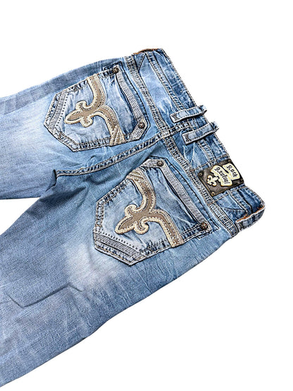 Vintage Rock Revival Y2K Straight Leg Jeans (M)