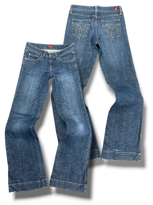 Vintage Embroidery Y2K Low Waist Flared Damenjeans (L)
