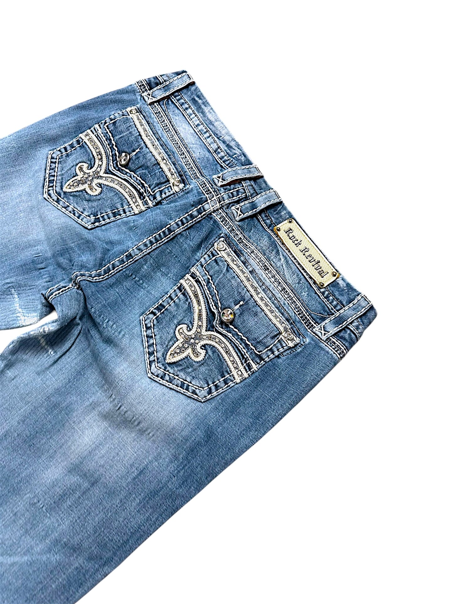 Vintage Rock Revival Y2K Low Waist Bootcut / Flared Damenjeans (L)