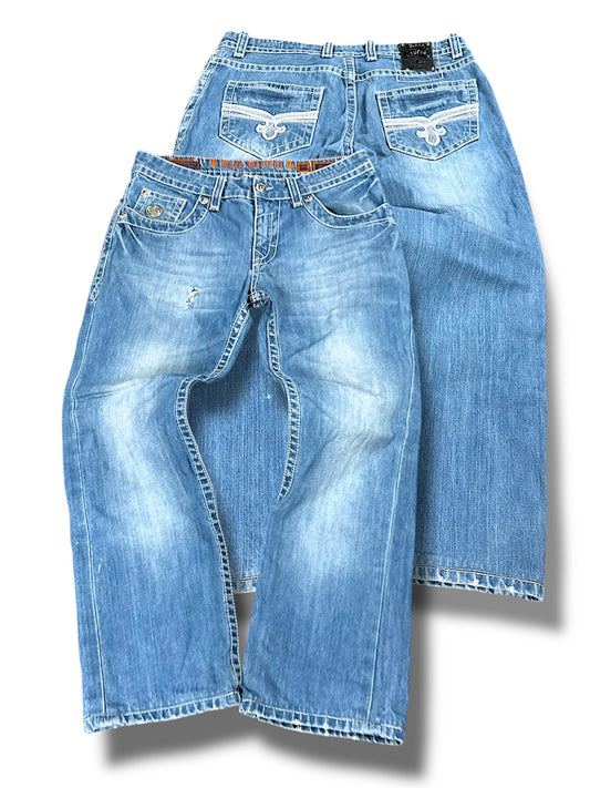 Vintage Rock Revival Y2K Straight Leg Jeans (M)