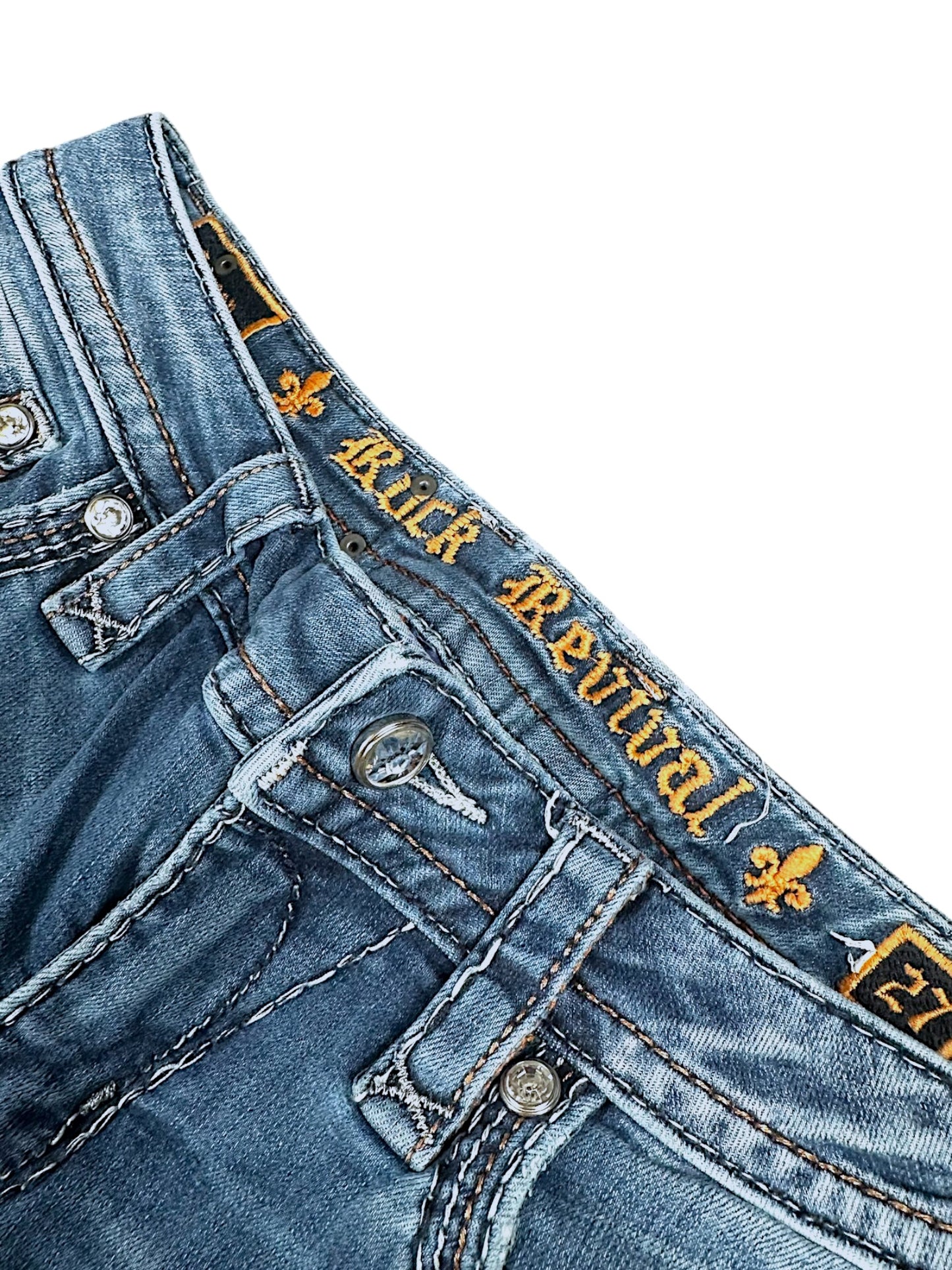 Vintage Rock Revival Y2K Low Waist Bootcut Damenjeans (S)
