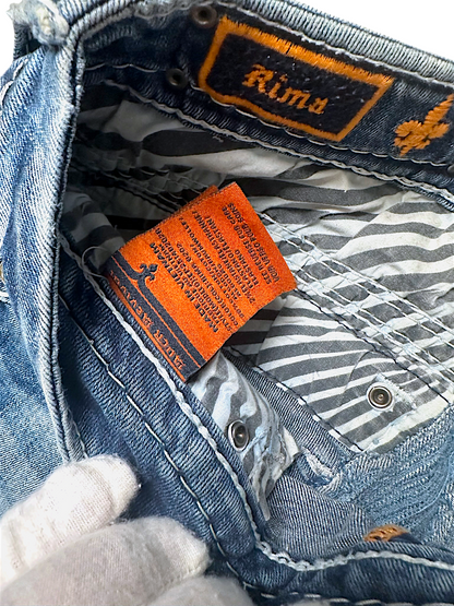 Vintage Rock Revival Y2K Low Waist Bootcut / Flared Damenjeans (S)