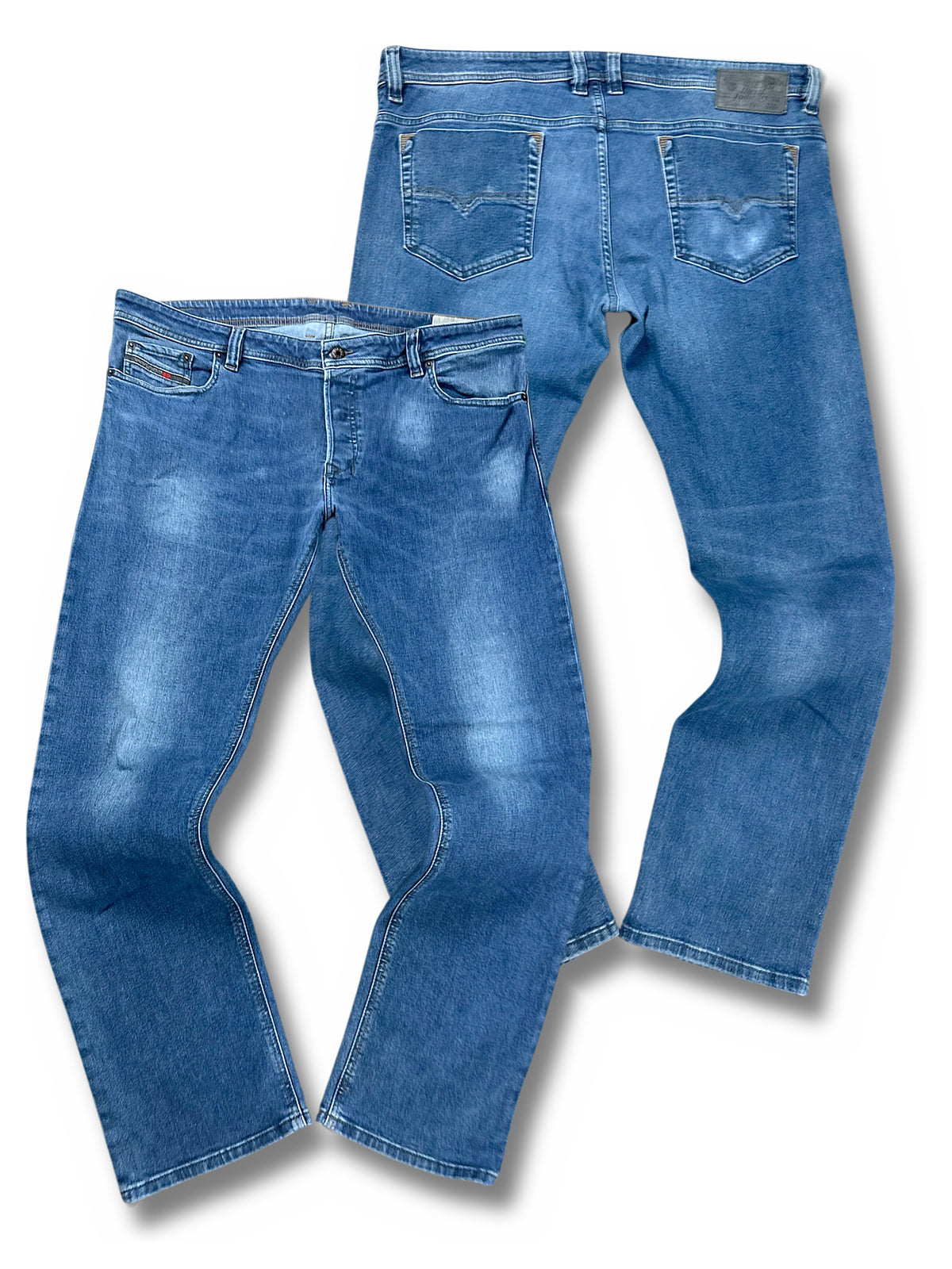 Vintage Diesel Straight Leg Jeans (XL) – Vorder- und Rückansicht