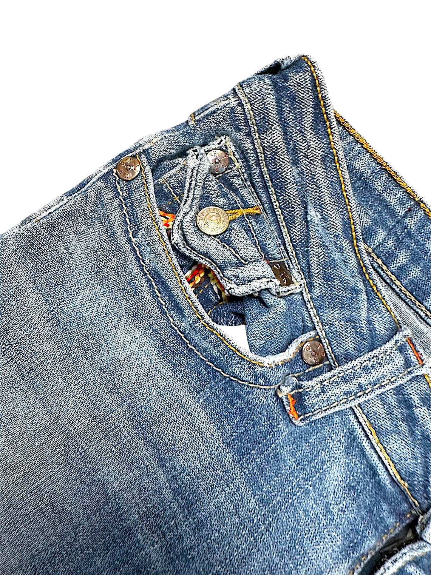 Vintage True Religion Y2K Low Waist Bootcut Damenjeans (S)