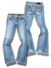 Vintage Miss Me Y2K Low Waist Bootcut Damenjeans (S)