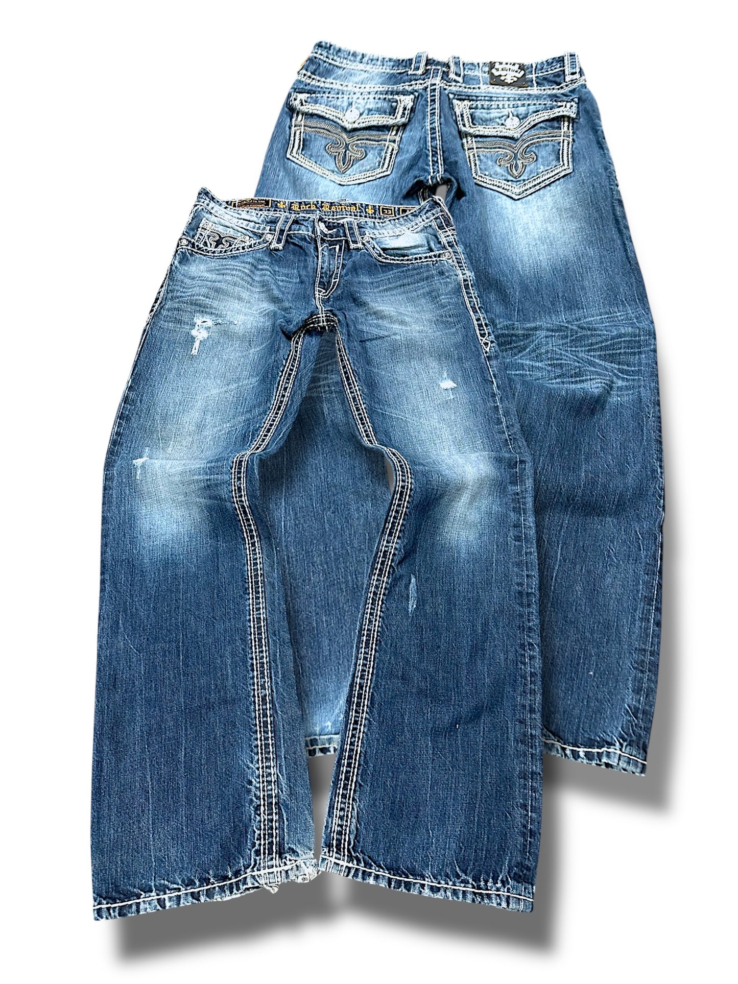 Vintage Rock Revival y2k straight leg Jeans (L)