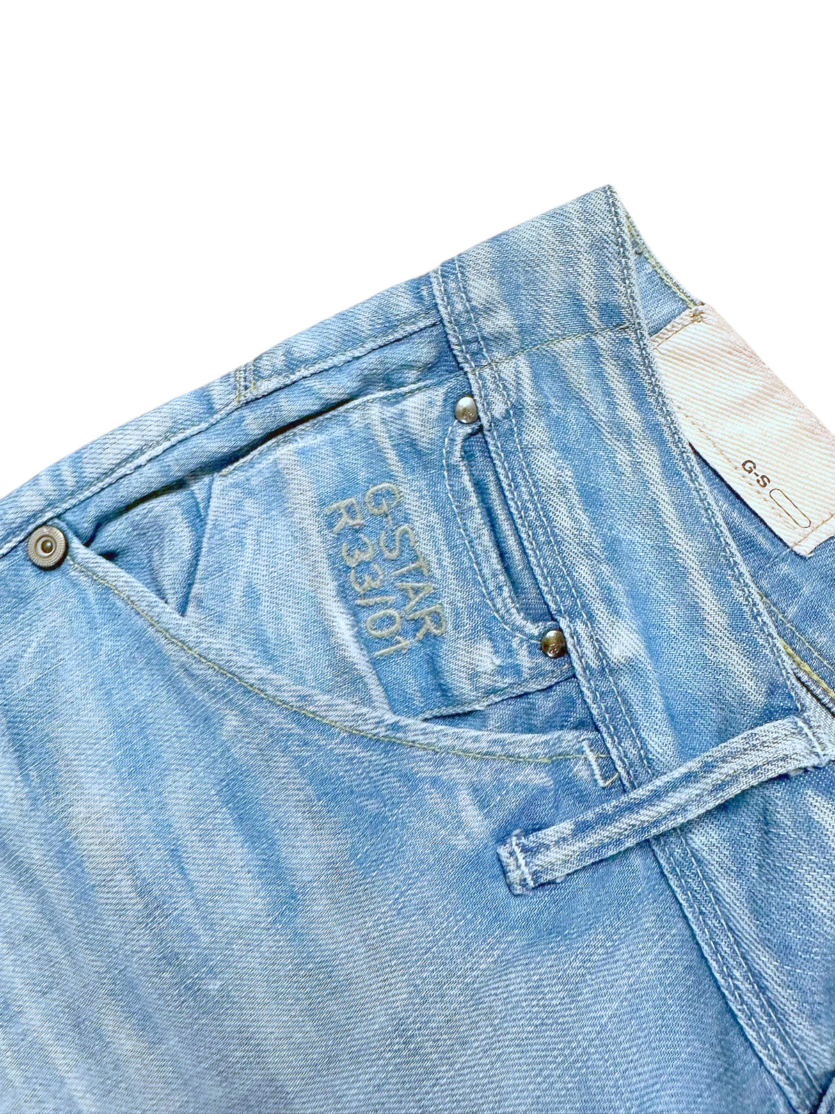 Vintage G-Star Flared Damenjeans „5568“ (L) – Detailaufnahme 2