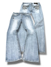 Vintage Miss Me Y2K lavtaljede bootcut / svajer damejeans (M)