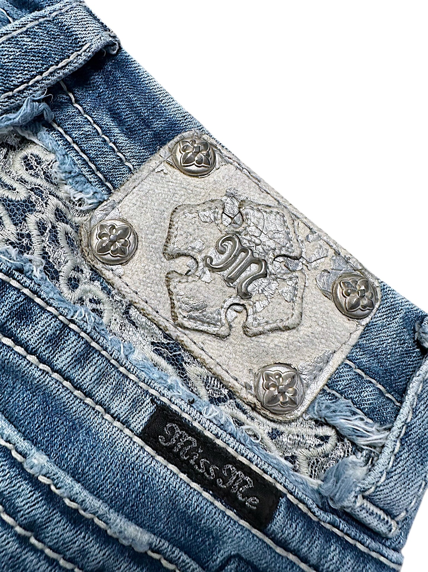 Vintage Miss Me Y2K Low Waist Bootcut Damenjeans (XS)