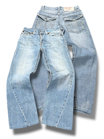 Vintage True Religion Y2K Low Waist Bootcut Damenjeans (S)
