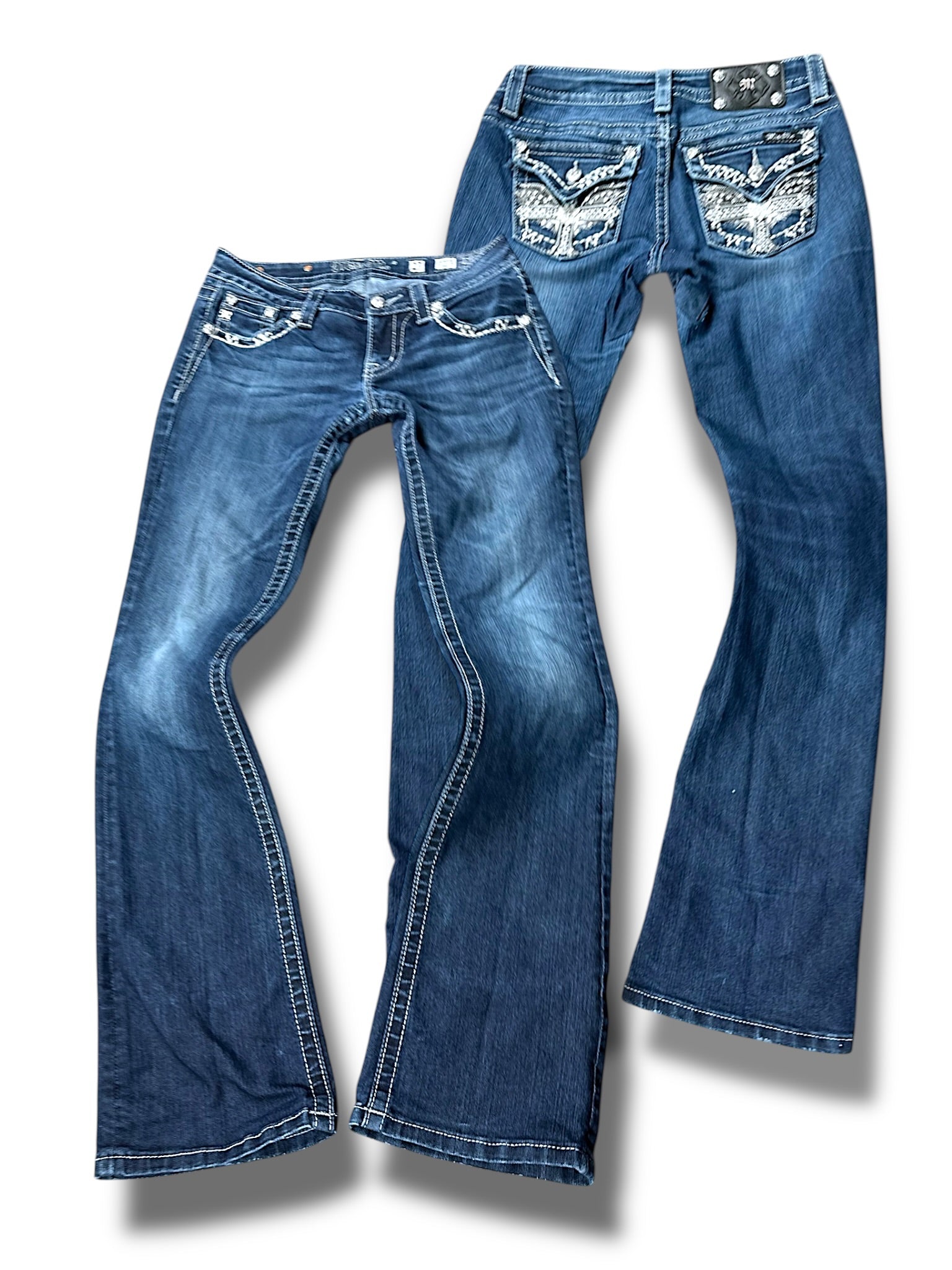 Vintage Miss Me Y2K Low Waist Bootcut / Flared Damenjeans (L)