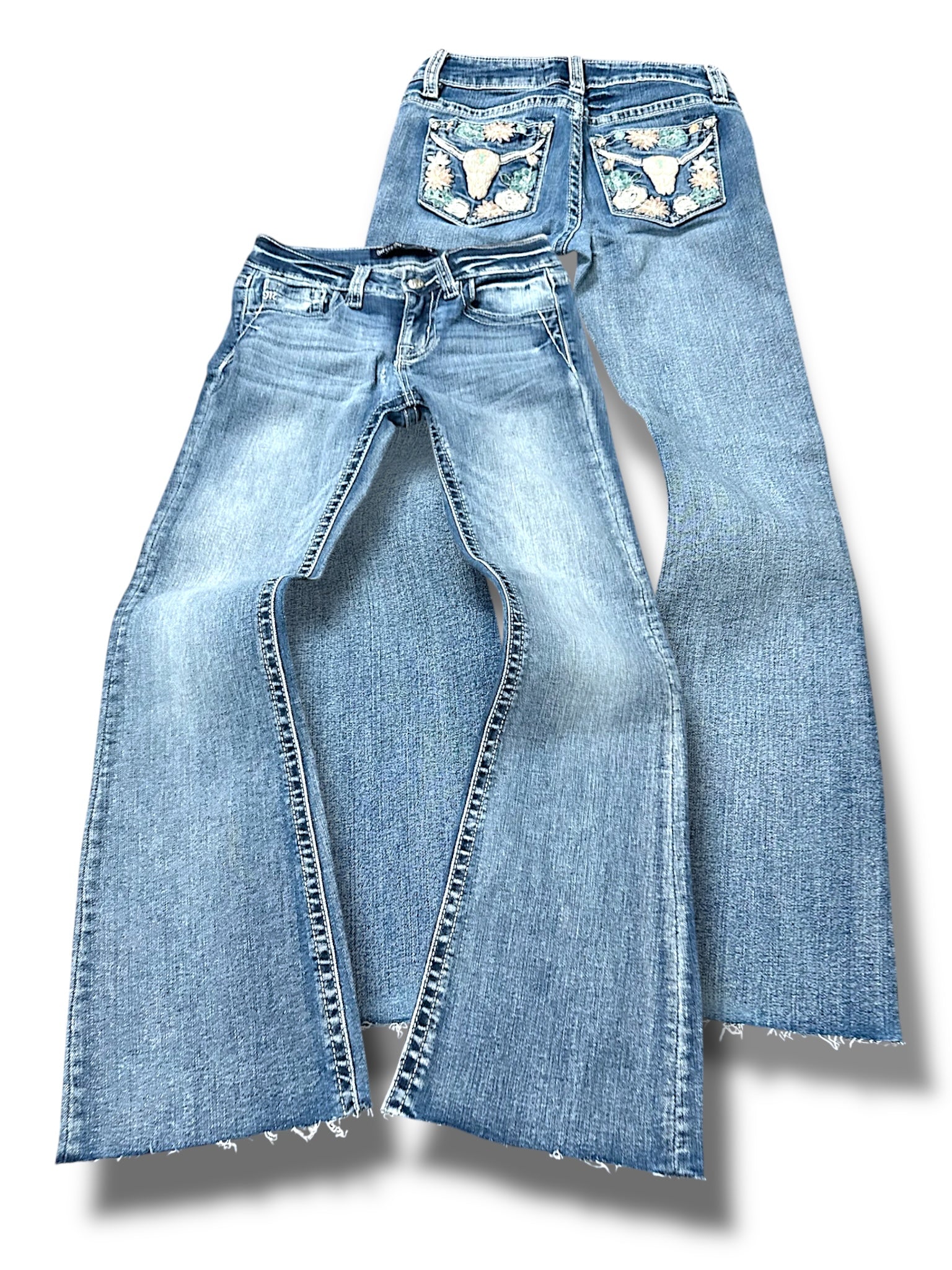 Vintage Miss Me Y2K Low Waist Bootcut / Flared Damenjeans (XS)