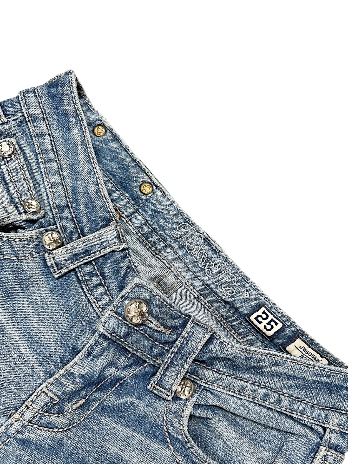 Vintage Miss Me Y2K Low Waist Bootcut Damenjeans (S)