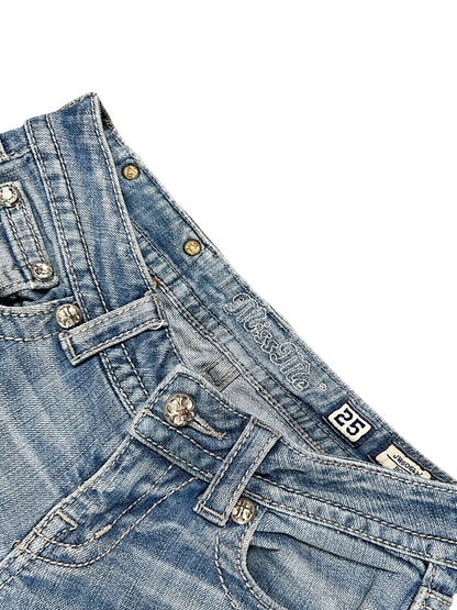 Vintage Miss Me Y2K Low Waist Bootcut Damenjeans (S)