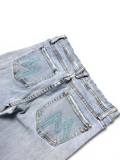 Vintage Miss Me Y2K Low Waist Bootcut Damenjeans (L)