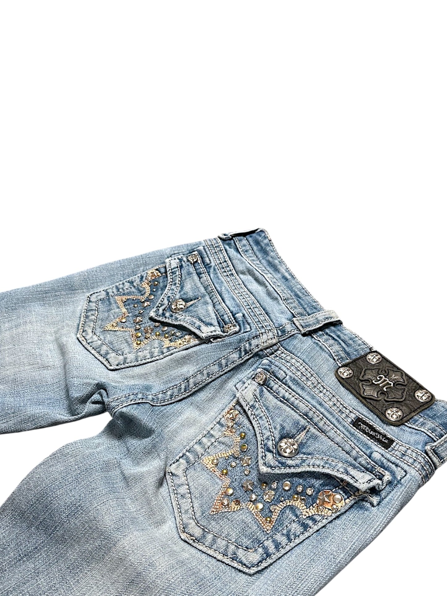 Vintage Miss Me Y2K Low Waist Bootcut Damenjeans (S)
