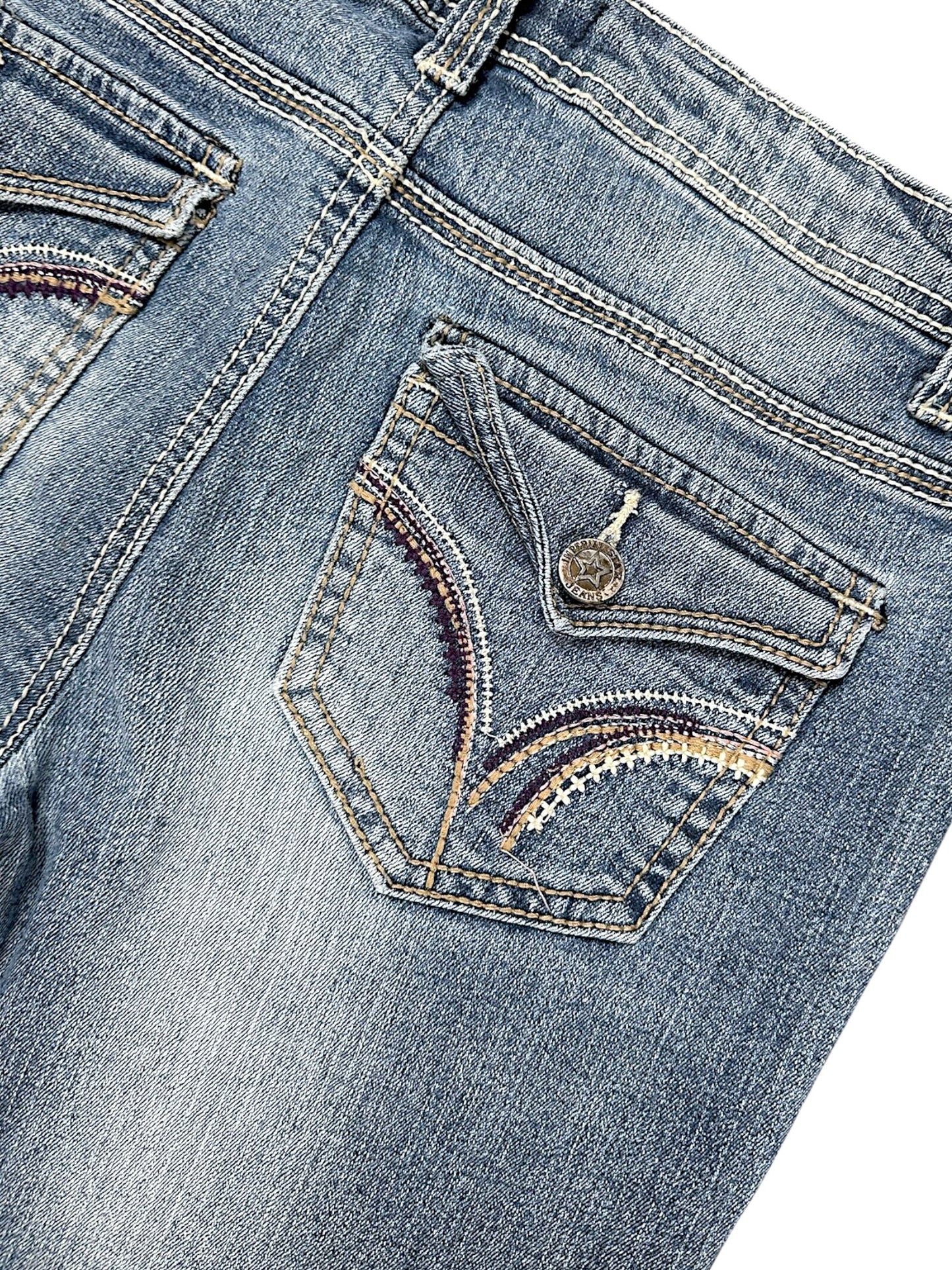 Vintage Embroidery Y2K Low Waist Bootcut Damenjeans (S)