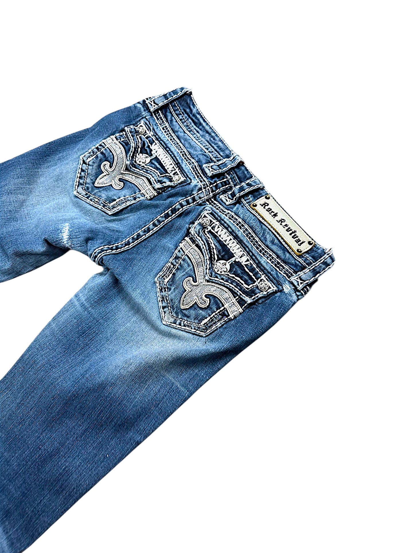 Vintage Rock Revival Y2K Low Waist Bootcut / Flared Damenjeans (S)