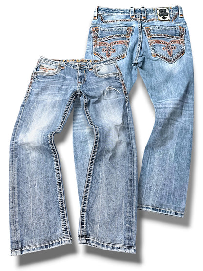 Vintage Rock Revival Y2K Straight Leg Jeans (S)