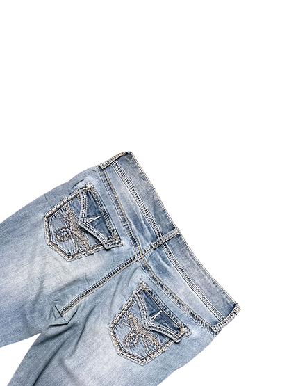 Vintage Embroidery Y2K Bootcut / Flared Damenjeans (M)