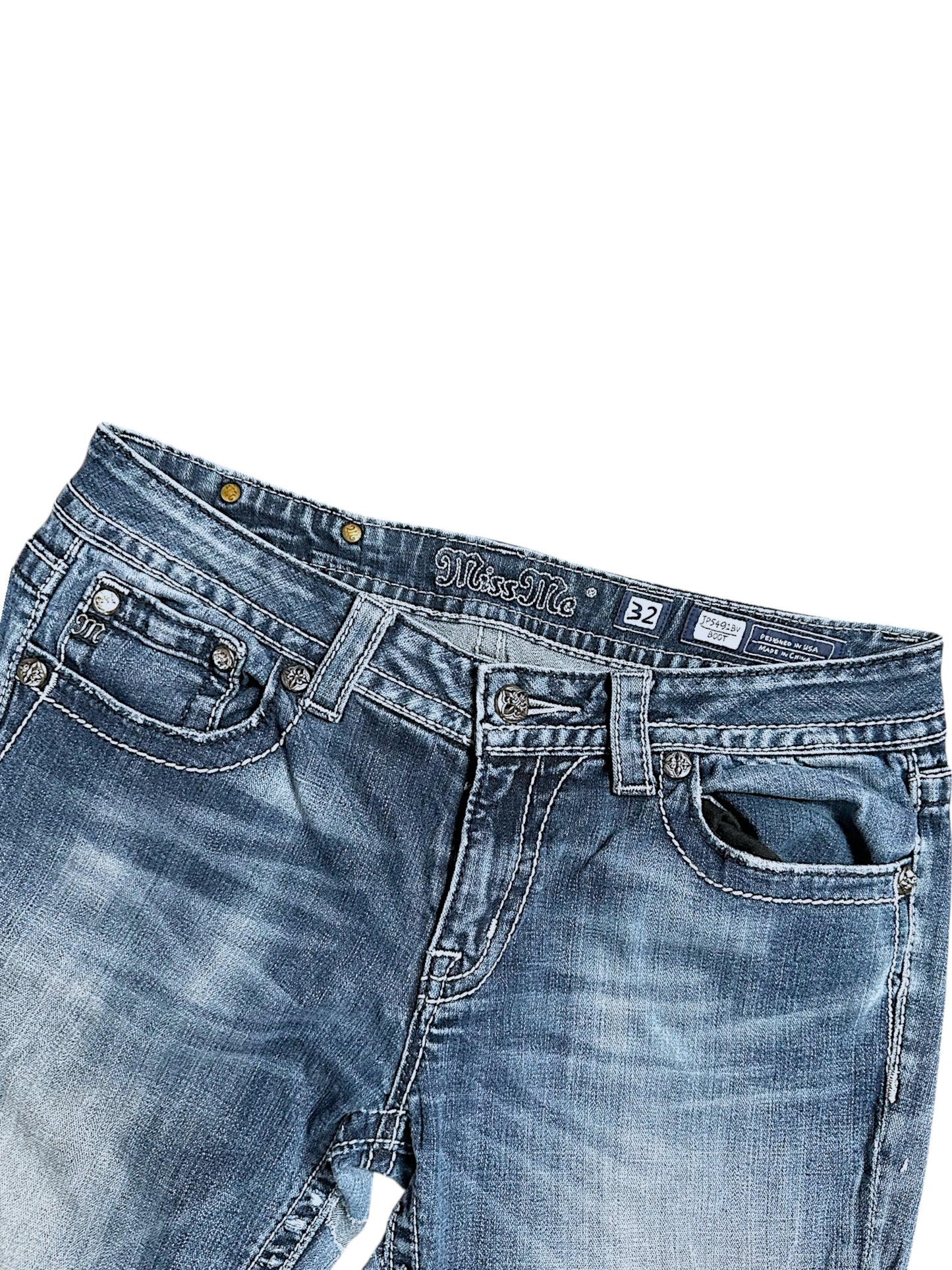 Vintage Miss Me Y2K Low Waist Bootcut / Flared Damenjeans (M)