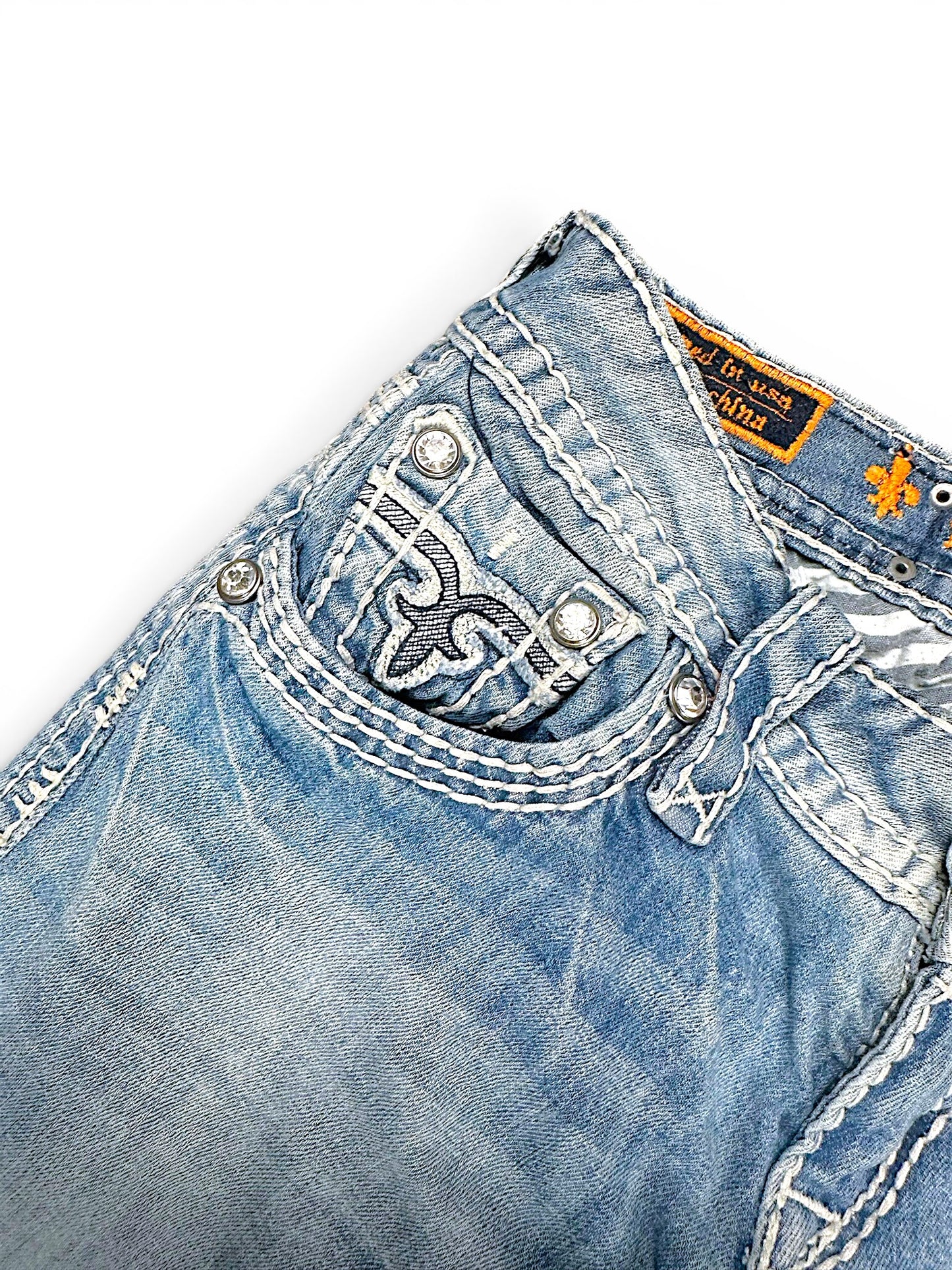 Vintage Rock Revival Y2K Low Waist Bootcut Damenjeans (S)