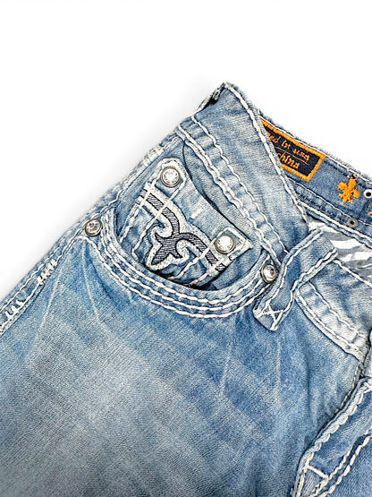 Vintage Rock Revival Y2K Low Waist Bootcut Damenjeans (S)