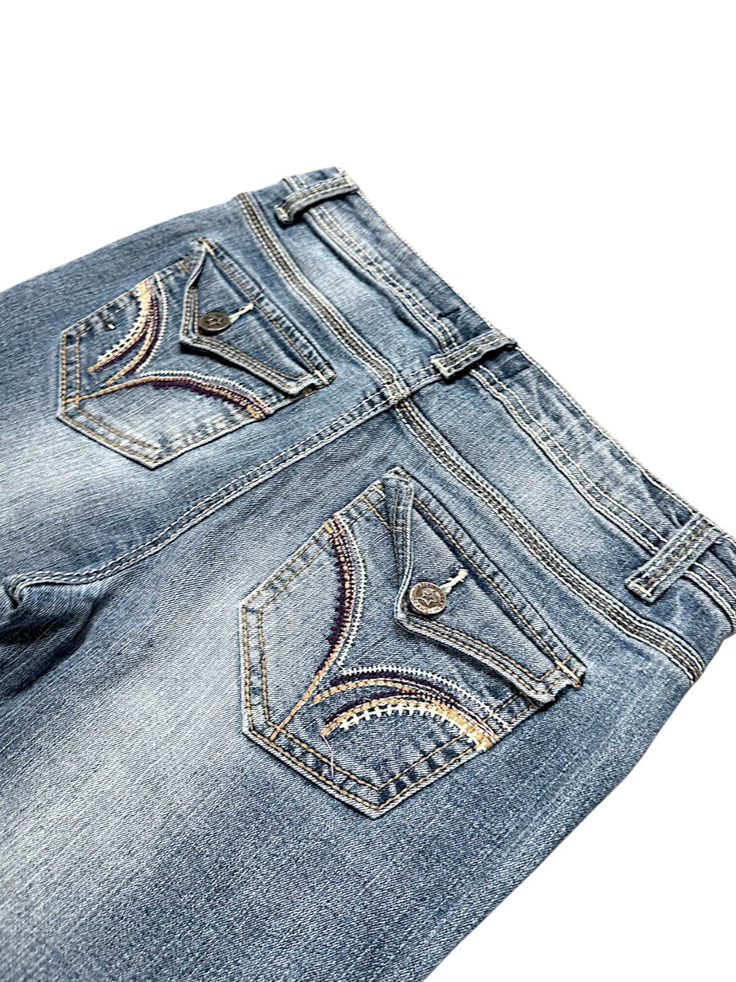 Vintage Embroidery Y2K Low Waist Bootcut Damenjeans (S)