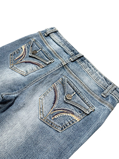 Vintage Embroidery Y2K Low Waist Bootcut Damenjeans (S)