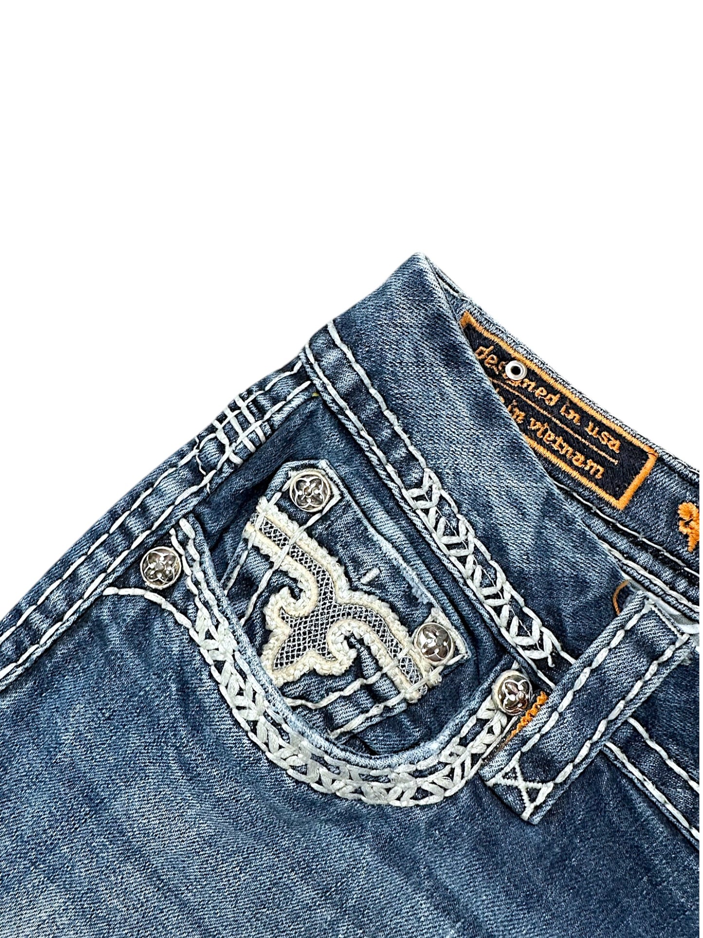 Vintage Rock Revival Y2K Low Waist Bootcut / Flared Damenjeans (M)