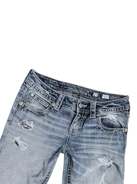Vintage Miss Me Y2K Low Waist Bootcut Damenjeans (M)